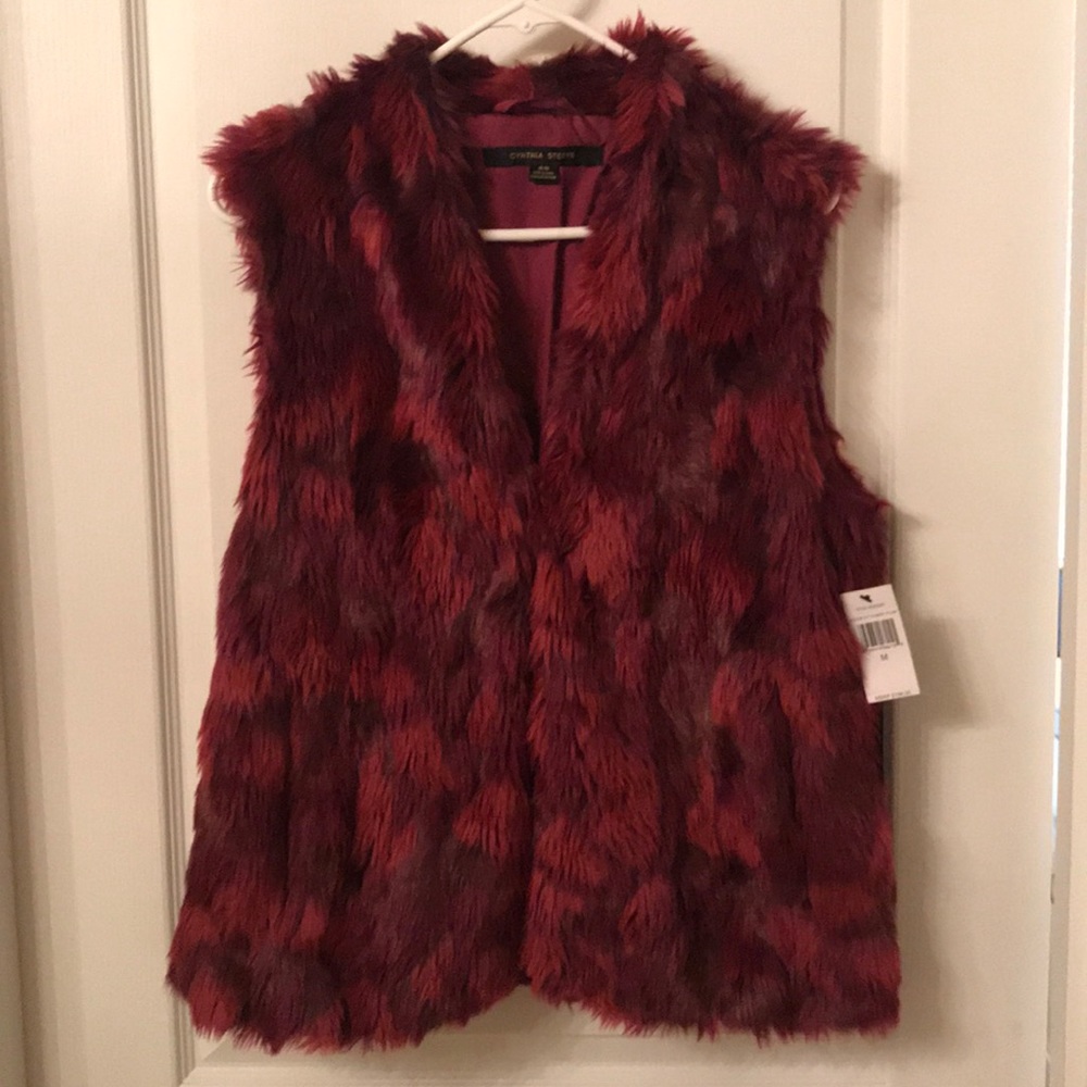 Fur vest with tags Cynthia Steffe